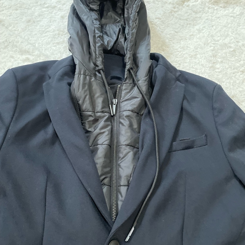 Zara Men's Black Hooded Blazer - Picture 6 of 16